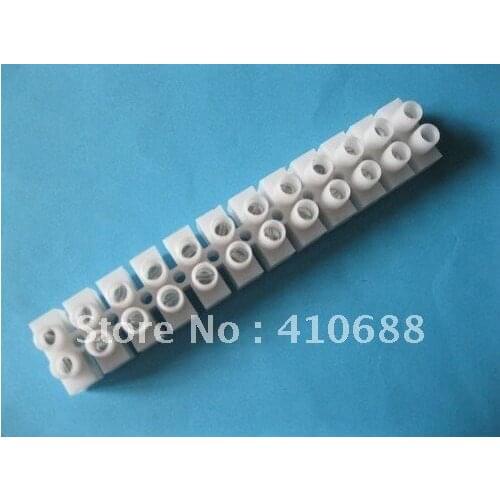 12 Pcs Pitch 10.0mm 12way/pin Terminal Block Connector White Color Feed through Type Standard H=1.2