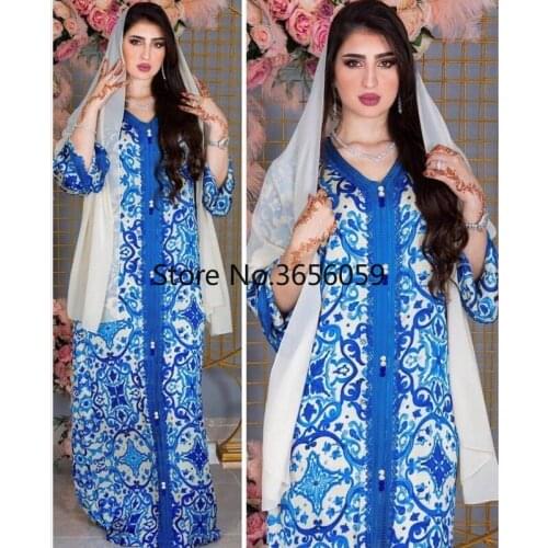 2021 Ramadan Hijab Abayas For Women Caftan Marocain Dubai Turkey Bohemian Long Dress Muslim Fashion Lady Islam Clothing Gown