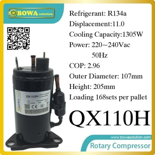 1305W Cooling capacity freezer compressor (R134a) suitable for stainless steel undercounter and kitchen equipments