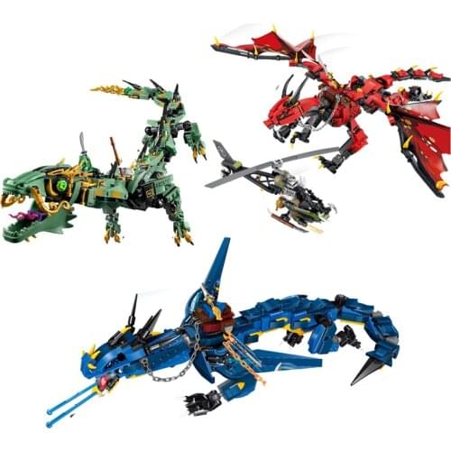 Flying Mecha Dragon Building Blocks Bricks Toys Model Figures Model Gifts Compatible with City Friends