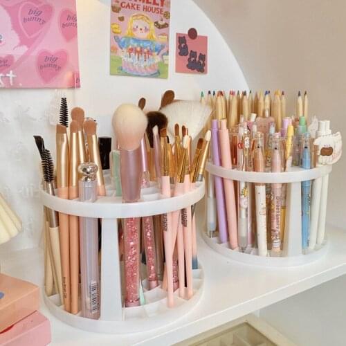 Creative Simple Makeup Organizer Multifunctional Porous Pen Holder Large-capacity Eyebrow Pencil Eyeliner Brush Storage Rack