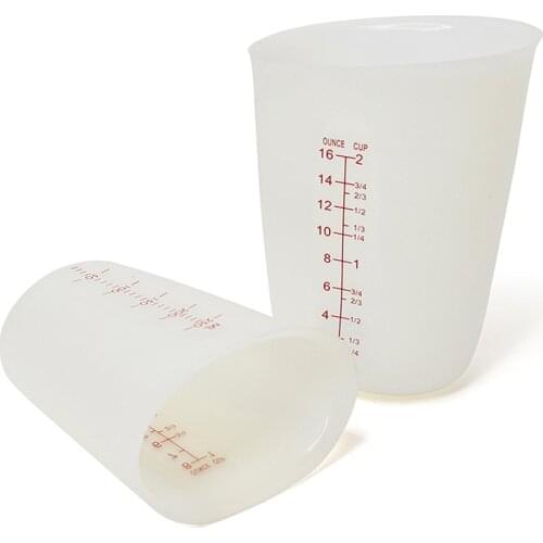 1pcs 500ml 250ml Silicone Food Measuring Cup Graduated Beaker Cooking Baking Kitchen Measuring Tools White