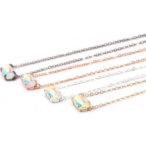 Fashion Small Glass Drop AB Earrings for Women