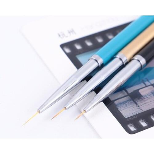 2021 new 3Pcs Acrylic Nail Art Liner Brush Set 3D Tips Manicure Ultra-thin Line Drawing Pen UV Gel Brushes Painting Tools