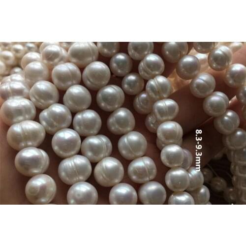 Genuine AAA Natural Pearl 8-9mm white freshwater pearl loose beads DIY gift one strands Hole Approx 1mm 37CM 15