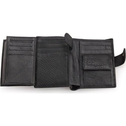 New wallets trifold men genuine leather short wallet top quality male purse With hasp pocket card holder design with coin pocket