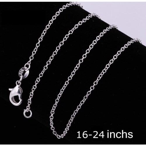 Fashion 16inch--24inch Rolo Unisex Trendy Link Chains Fine High Quality Charm 925 Jewelry C001 Hot Sale Fashion Different Sizes
