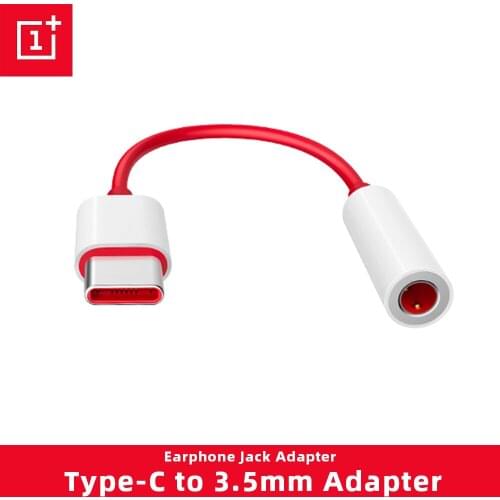 Original Oneplus Earphone Jack Adapter Type-C To 3.5mm Adapter Headphone Converter Cable For OnePlus 6T 7 7Pro 7T 7T Pro 8 8Pro
