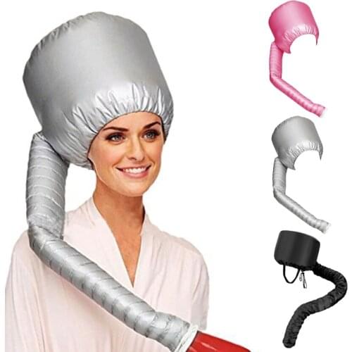 Portable Bonnet Hood Hair Dryer Attachment Adjustable Extra Large Hat with Extended Hose Headband Deep Conditioning Cap