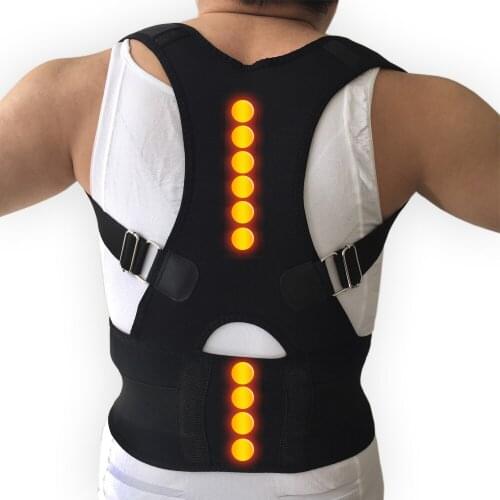 Shoulder Back Belt Magnetic Posture Corrector Neoprene Back Corset Brace Straightener Spine Lumbar Support Belts for Men Women