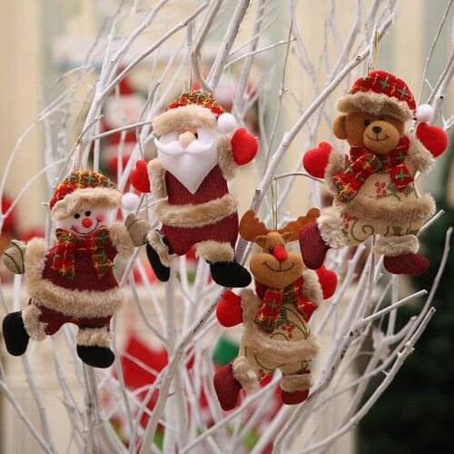 2019 Merry Christmas Ornaments Christmas Gift Santa Claus Snowman Tree Toy Doll Hang Decorations for home New Year Decorations