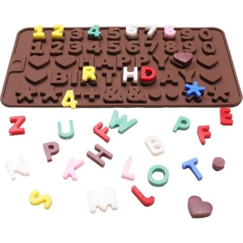 Uppercase Alphabet Silicone Molds 26 Letters 10 Numbers Silicone Fondant Chocolate Cake Mold DIY Handmade Sugar Craft Decor Tool