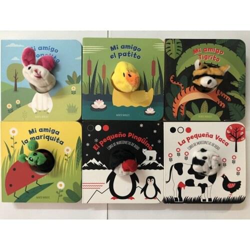 Random 2 Books Parent Child Kids Toddler Baby Spanish Book Early Education Enlightenment Cute 3D Cardboard Libros Book Age 0-3