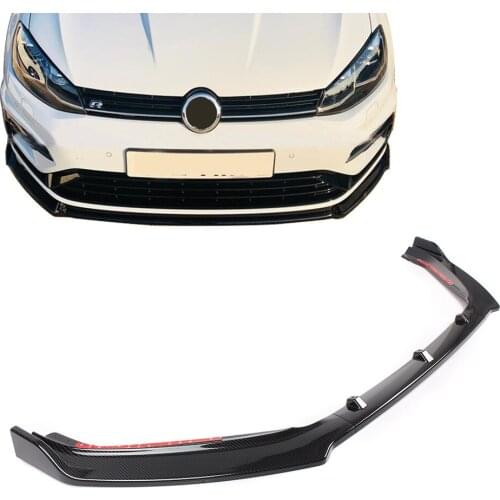 Carbon Fiber Styling Car Front Bumper Lips Spoiler Splitter Cover Trim ABS For Volkswagen VW Golf MK7.5 2013 2014 2015 2016 2017