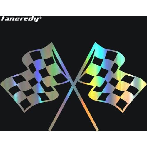 Car Styling Funny Sticker Checkered Flag Racing Car Bumper Stickers Decals Car Styling Decoration Door Body Window Vinyl Sticker