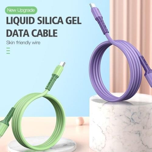 For Xiaomi Usb Type C Fast Charging Cable 3A Silicone Quick Charge Wire for Redmi Note 9 8 7 Mobile Phone Accessories Type-C 1m