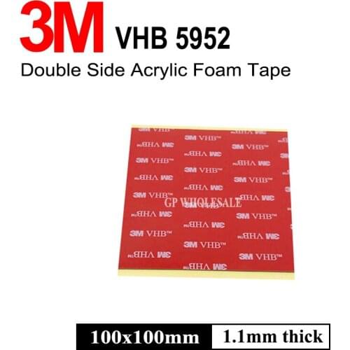 VHB 3M brand 5952 tape can sticky to Glass,Metal and so on Grey color VHB square 100mm * 100mm size, 300 pcs a lot free shipping