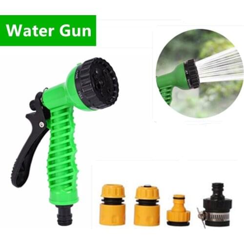 Green 7 Patterns Multi Functional Water Gun With Connector Garden Variable Sprayers Watering Irrigation Garden Water Gun W113