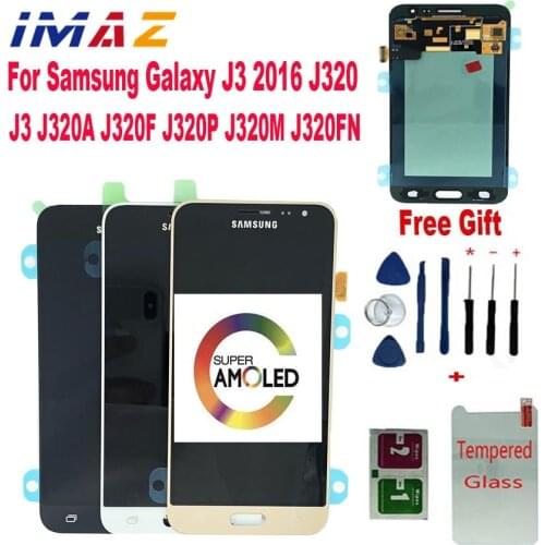 IMAZ Super AMOLED 5.0" LCD For Samsung Galaxy J3 2016 J320 J320F J320H LCD Display Screen Digitizer Assembly For J3 J320FN LCD