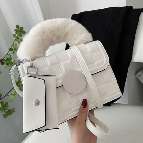 Winter Shoulder Bags for Women Purses and Handbags Luxury Designer Crossbody Bag Ladies Tote Bags for Girls Solid Color Flap Sac