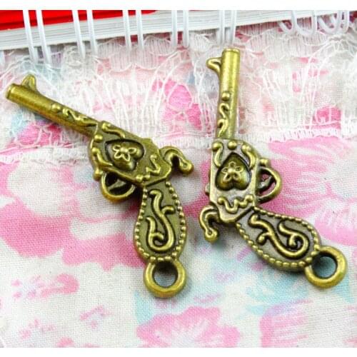 10pcs 42*26*6MM Antique Bronze Plated Gun Charms DIY Jewelry Pendant Fit Bracelets Necklaces Earrings Handmade Crafts