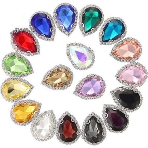 10pcs 13x18mm/18x25mm Water Drop Crystal Necklace Charms Pendant Jewelry Fit DIY Women Necklace Chakra Jewelry Making