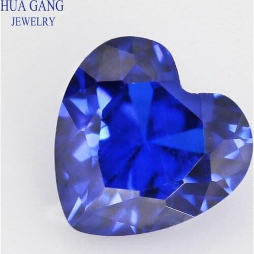 113# Spinel Blue Heart Shape Brilliant Cut Synthetic Spinel Stone For Jewelry Size 3x3-12x12mm Free Shipping