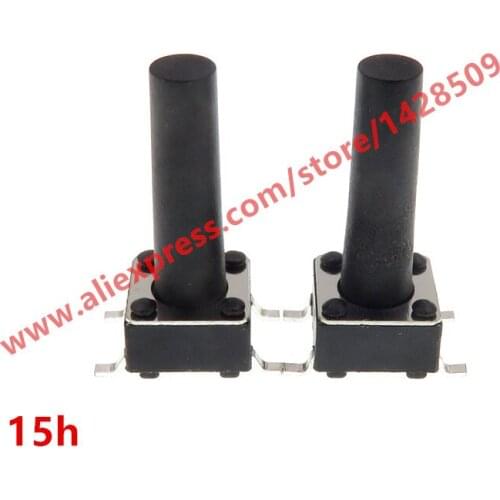 200pcs/Lot Black 6*6*15MM SMD four feet Copper feet high temperature resistant Light touch switch