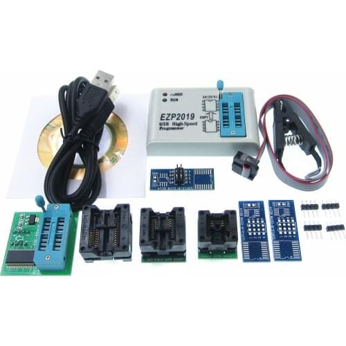 2019 High Speed USB Programmer EZP2019 with 6 Sockets Support 24 25 26 93 EEPROM 25 flash bios chip Support WIN7&WIN8