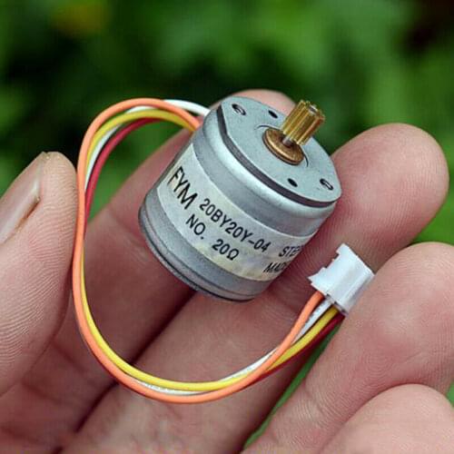 20BY Mini 20mm 2-phase 4-wire Stepping Stepper Motor With 10T Teeth Metal Copper Gear