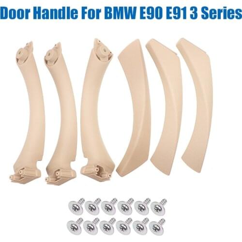 3 PCS Black Beige Left Right Car Interior Inner Door Handle Panel Trim Cover For BMW E90 E91 3 Series 318 320 325 328 2005-2012