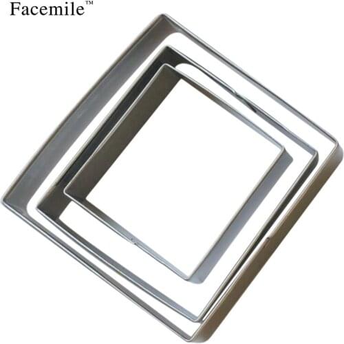 3Pcs/set Square Cookie Cutter Set Fondant Buiscuit Cake Bread Stainless Steel Mold Mould Cookie Cutter