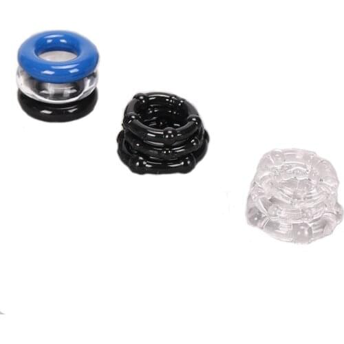 3pcs/pack Silicone Penis Rings Cock Ring Erection Prolong Penis Orgasm Enhancer Erection Ring Stretcher Erotic Adult Sex Toys