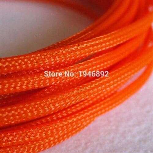 5/10/50/200 Meters Orange - High quality 4mm Braid PET Expandable Sleeving High Density Sheathing Plaited Cable Sleeves