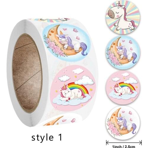 500pcs Unicorn Sticker For Birthday Party Decorations School Teacher Reward Label Decals Children Gift