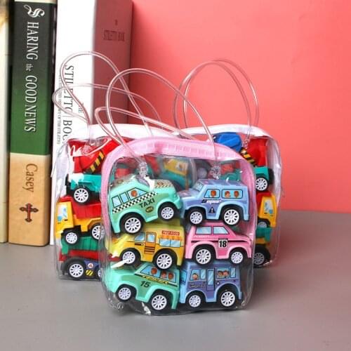 6pcs Mini Pull Back Car Toys Car Model Toy Mobile Vehicle Fire Truck Taxi Model Kid Cars Boy Toys Diecasts Toy For Children Gift