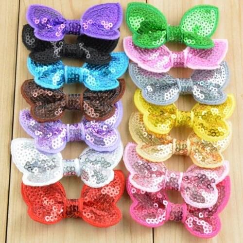 5pcs/lot Glitter Sequin Hair Bows Girl DIY Hair Accessories For Kids DIY Headwear Barrette Hair Clip