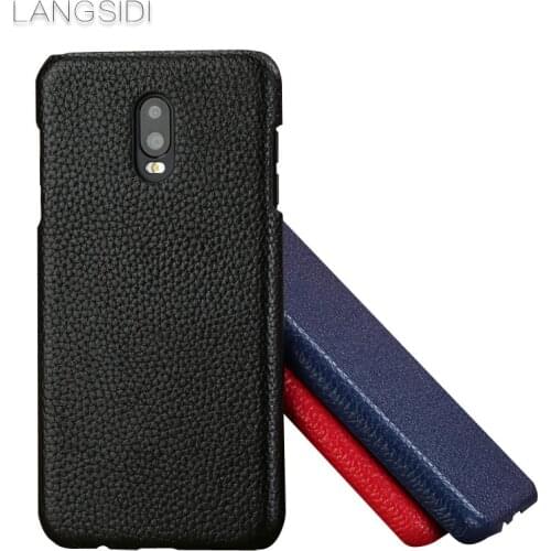 Case for Samsung Galaxy A8 Mobile Shell Real Calfskin Back Cover / Litchi Texture Case Leather Back Cover Skin Phone Case