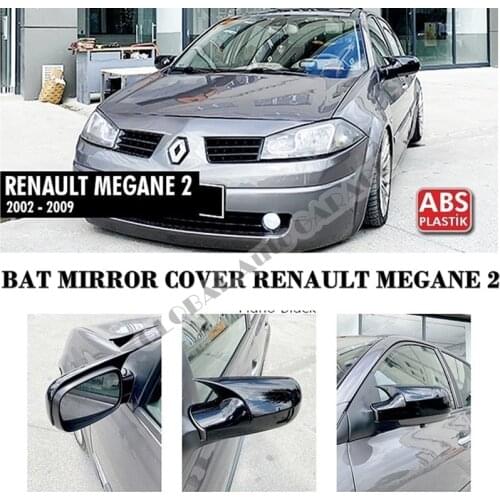 For RENAULT MEGANE 2 Sedan Hatchback Bat Mirror Cover 2002-2009 Glossy Piano Black Wing Car Styling Auto Accessory Universal