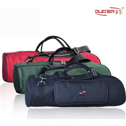 Duoer Portable Trumpet Bag Case 8mm Sponge Soft Gig Bag Durable Double Zippers Design With Adjustable Shoulder Strap
