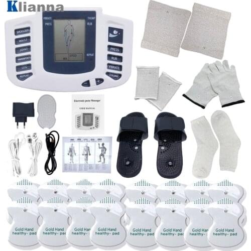 EMS Tens Electric Muscle Relax Stimulator Therapy Acupuncture Slimming Massager Kneepads Gloves Socks for Back Neck Body Massage