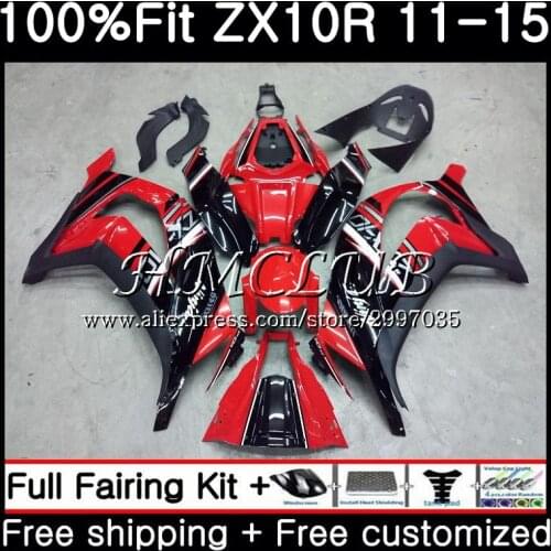 Injection For KAWASAKI NINJA ZX 10R 2011 2012 2013 2014 2015 64HC.17 ZX-10R ZX 10 R 1000 Stock red blk ZX10R 11 12 13 15 Fairing
