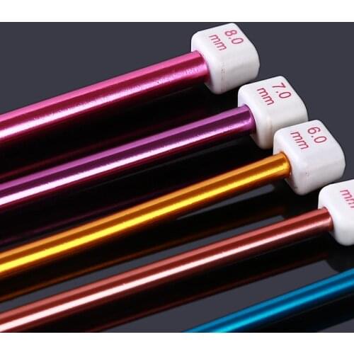 DIY Knitting Tools 27cm Knitting Needle Color Iron Single Needle Straight Practical Long Sweater Scarf Needle