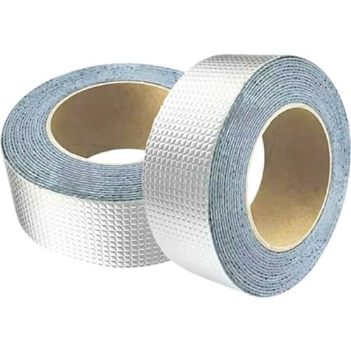 JFBL Hot 2Pcs Super Strong Waterproof Tape Butyl Seal Rubber Aluminum Foil Tape 50mm x 5M Top