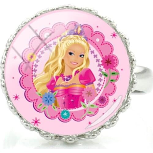 Disney Tiana Le Pemelida Princess Ring Jewelry Dome Handmade Adjustable Ring Trend Glass Ladies Girls Party Rings