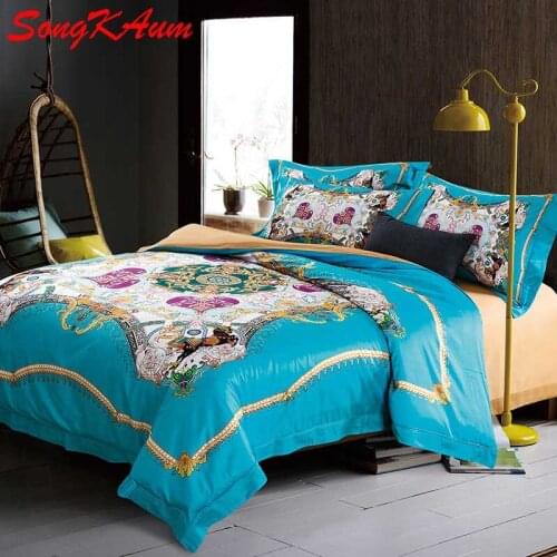 4-Pieces Top Quality 100% Pima Cotton Luxury Brand Bedding Sets King Size Queen Bed Set Duvet Cover Bed Sheet Pillow Sham