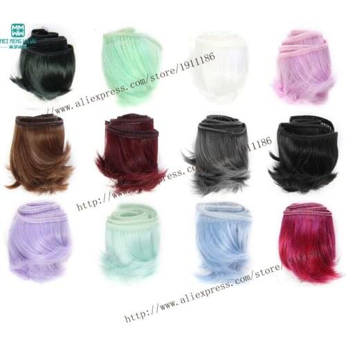 1pcs 5cm*100cm curls hair Short wigs for dolls 1/3 1/4 1/6 bjd dolls SD Monster High dolls Accessories