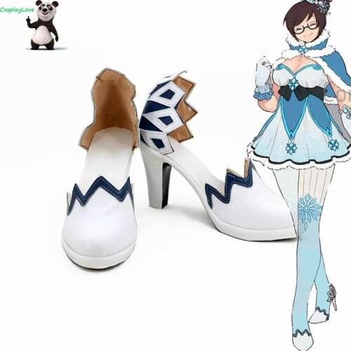 OW Game Magical Girl Mei White Cosplay Shoes Boots Newest Custom Made For Hallowee Christmas CosplayLove