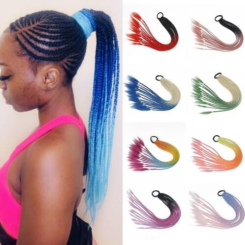MERISIHAIR Ponytail Rainbow Hairpiece With Rubber band hair ring Chignon crochet braid Synthetic Hair Ponytail Hair Extension