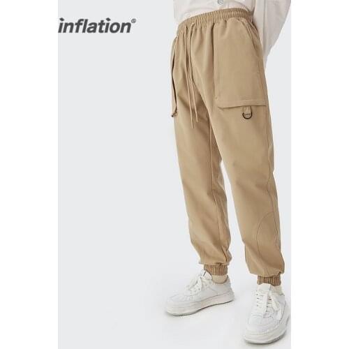 INFLATION Fashion Joggers Pants Men Casual Pant With Pocket 2021 New Fashion Solid Windproof Cargo Pants Men Trousers Streetwear